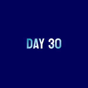 Day 30 cover art with typography