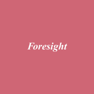 Foresight cover art with typography