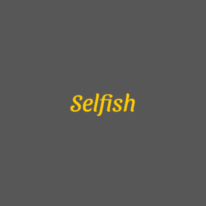 Selfish cover art with typography