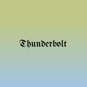 Thunderbolt cover art with typography