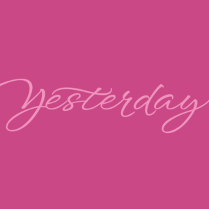 Yesterday cover art with typography